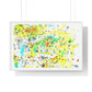 Yellow Scatter Pattern, Abstract Large Wall Art, Framed Print