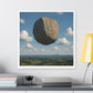 Levitated Mass Suspended Above a Beautiful Landscape 'Designed by AI' Canvas Art Print