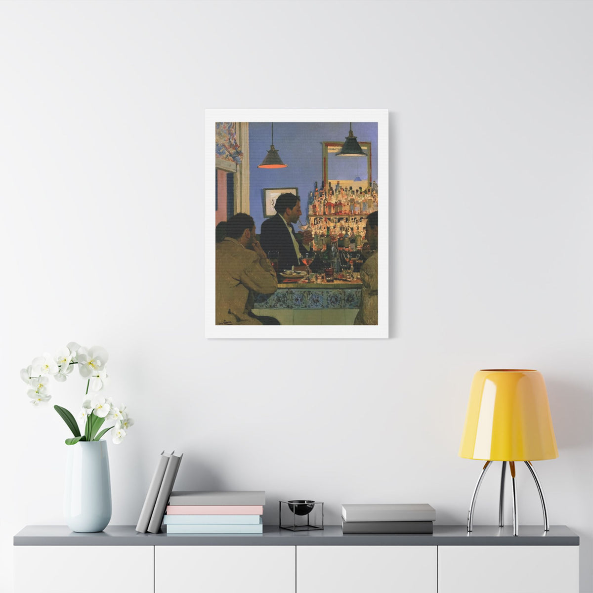 Café Art IV, Print on Satin Canvas, Stretched
