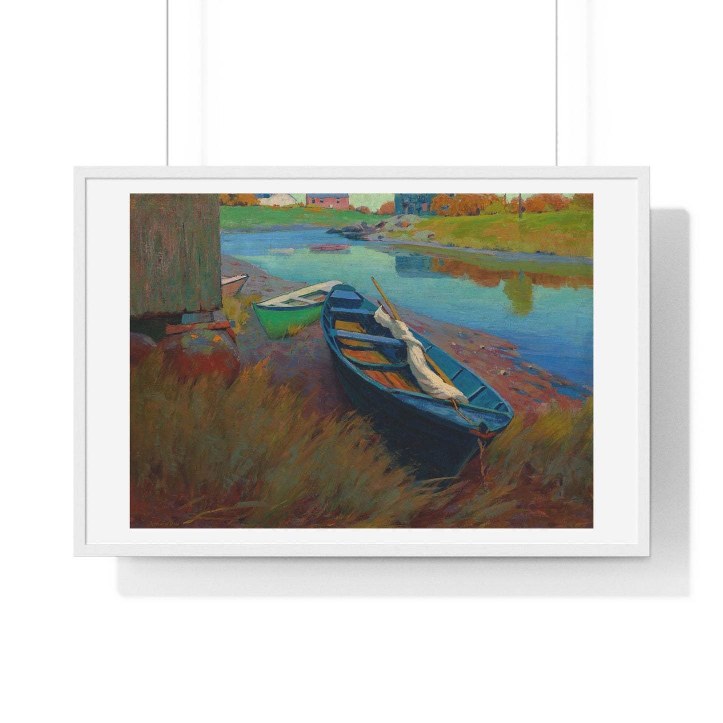 Boats at Rest (circa 1895) by Arthur Wesley Dow, from the Original, Framed Print