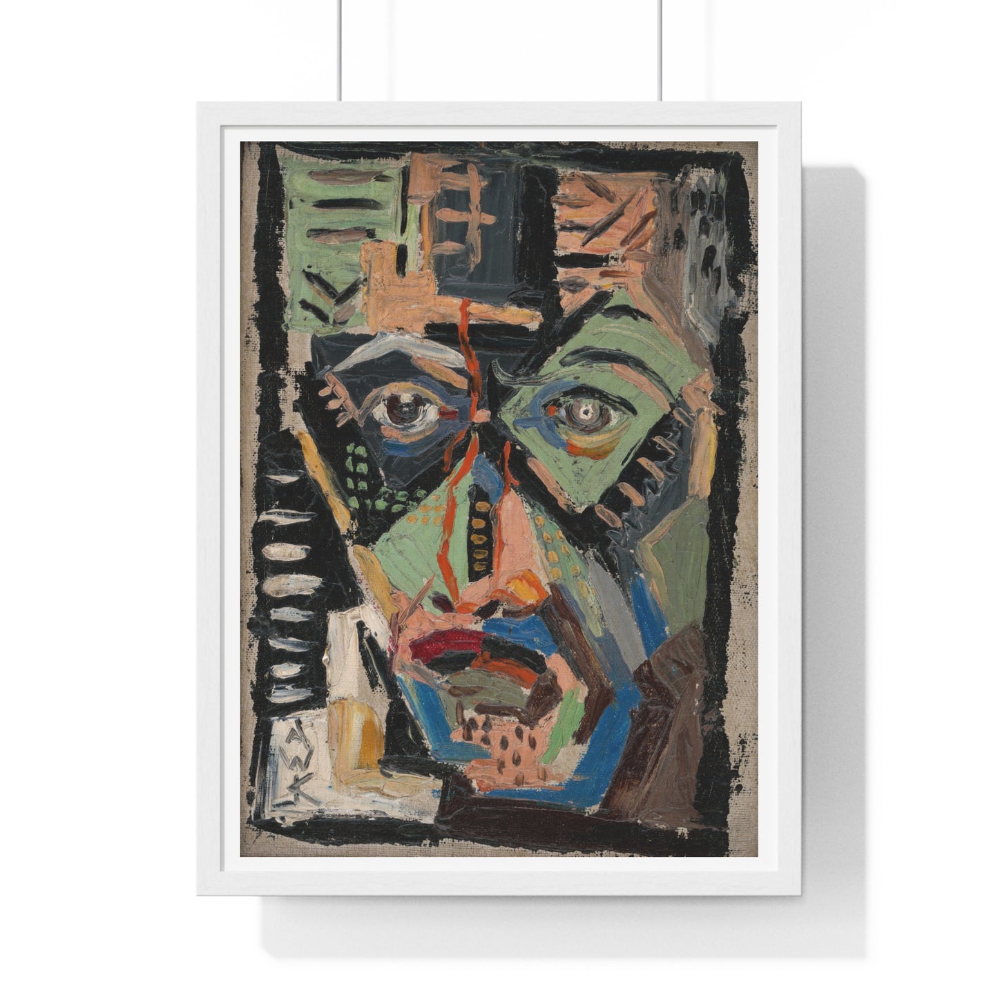 Man's Face by Arnold Peter Weisz Kubínčan (1927) from the Original, Framed Art Print