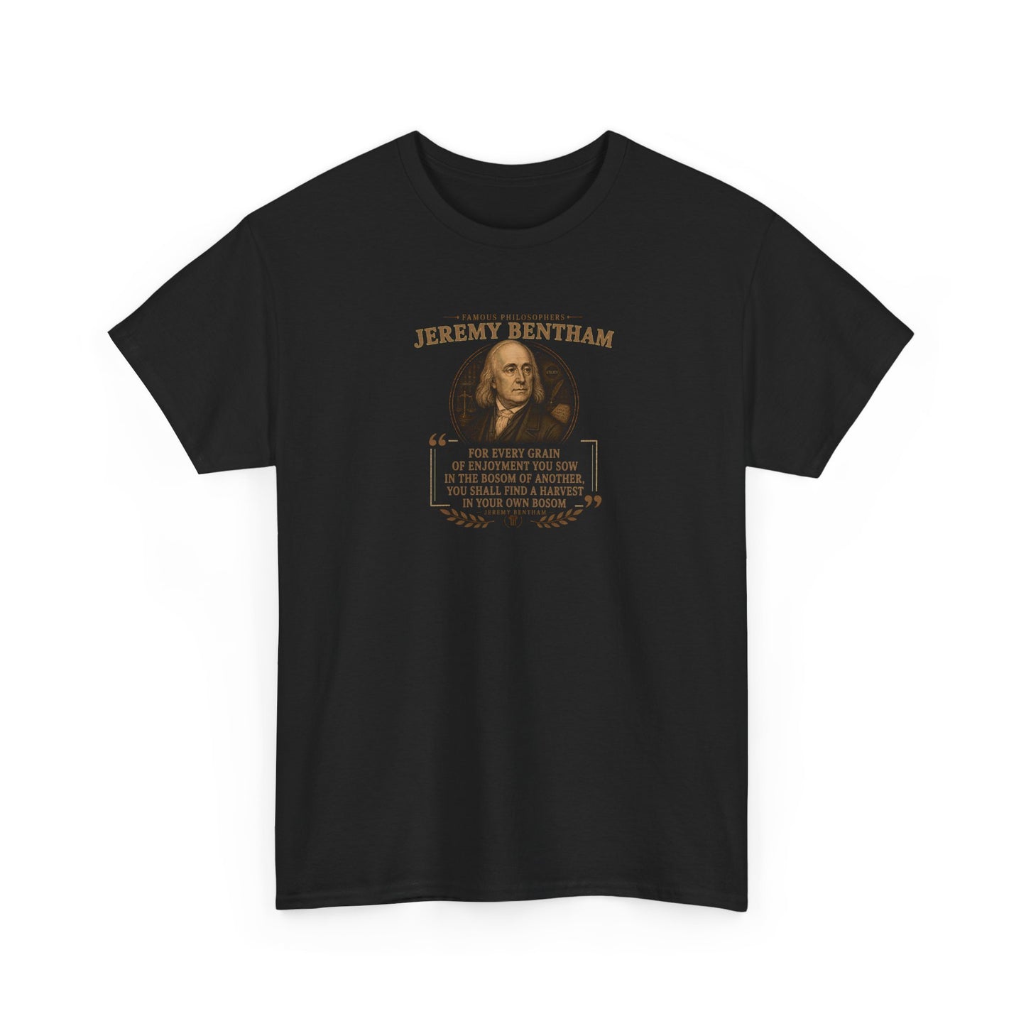 Jeremy Bentham on Altruism and Society, Philosophy Tribute T-Shirt