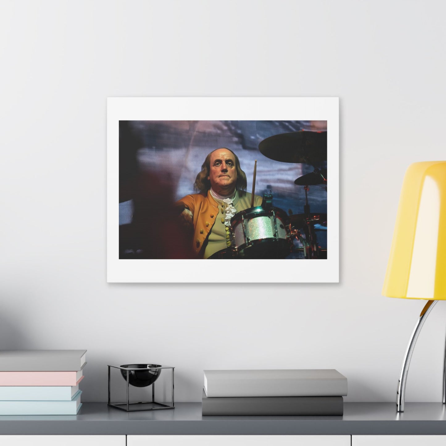 Benjamin Franklin Remixed for the 21st Century 'Designed by AI' Canvas Art Print