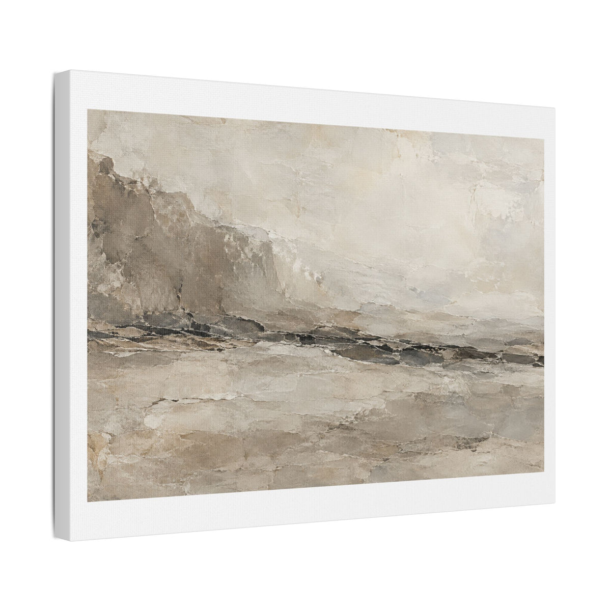 Silent Strata of Ivory and Stone, Large Decor Art Print on Canvas