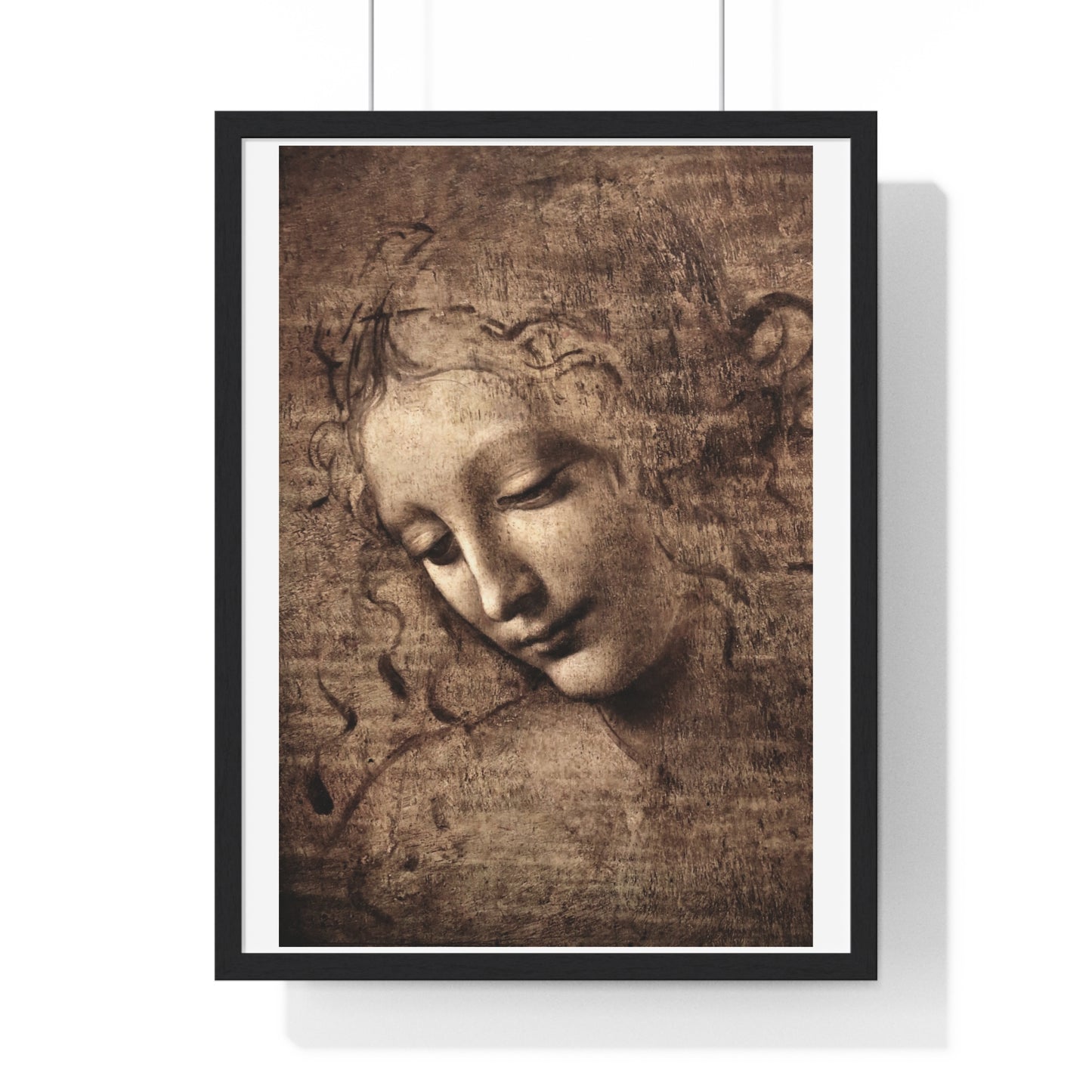 Head of a Woman 'La Scapigliata' (1506–1508) by Leonardo da Vinci, from the Original, Framed Art Print