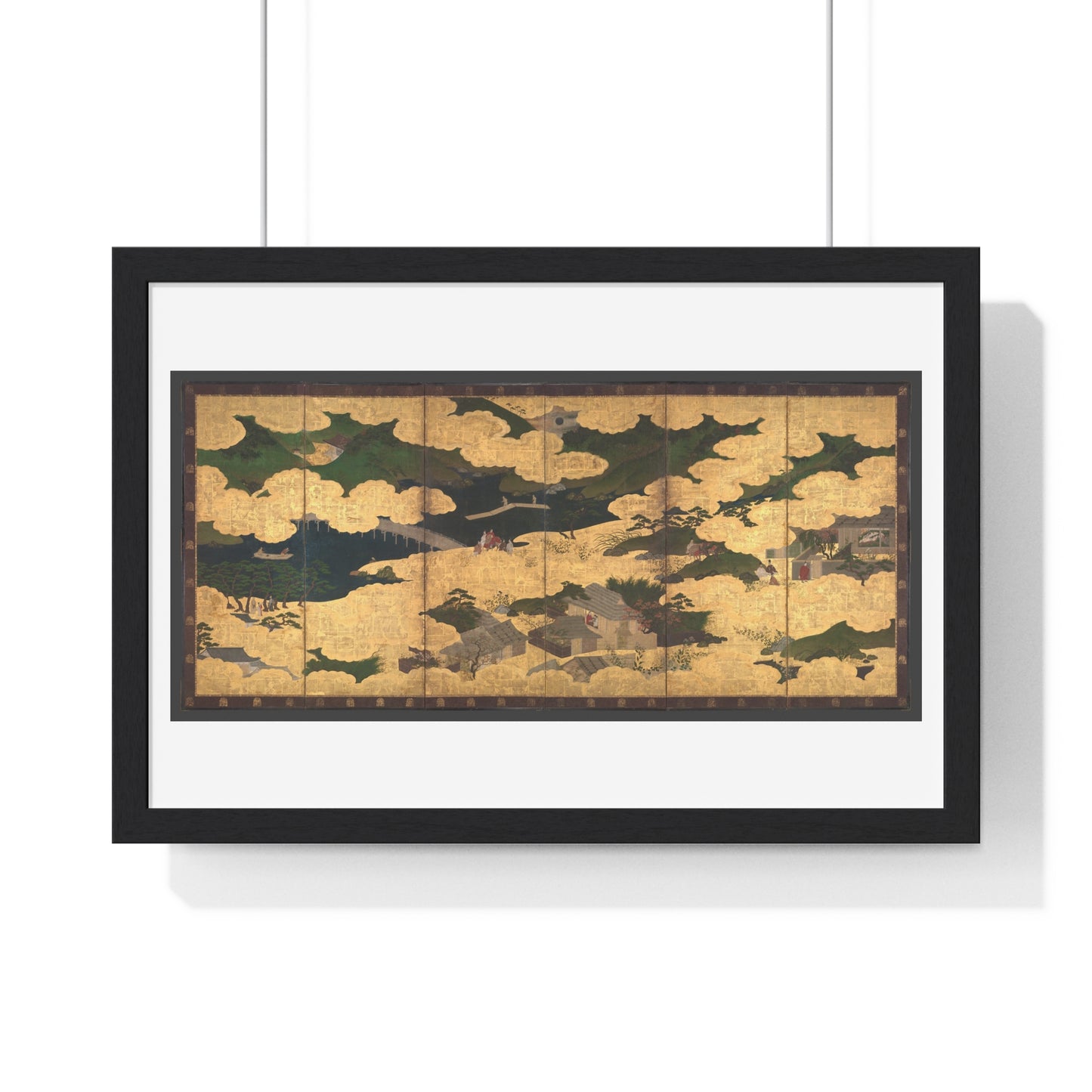 Japanese 13th Century Screen Painting, Kogō and the Imperial Procession to Ōhara, from The Tale of the Heike (Heike Monogatari) Framed Print