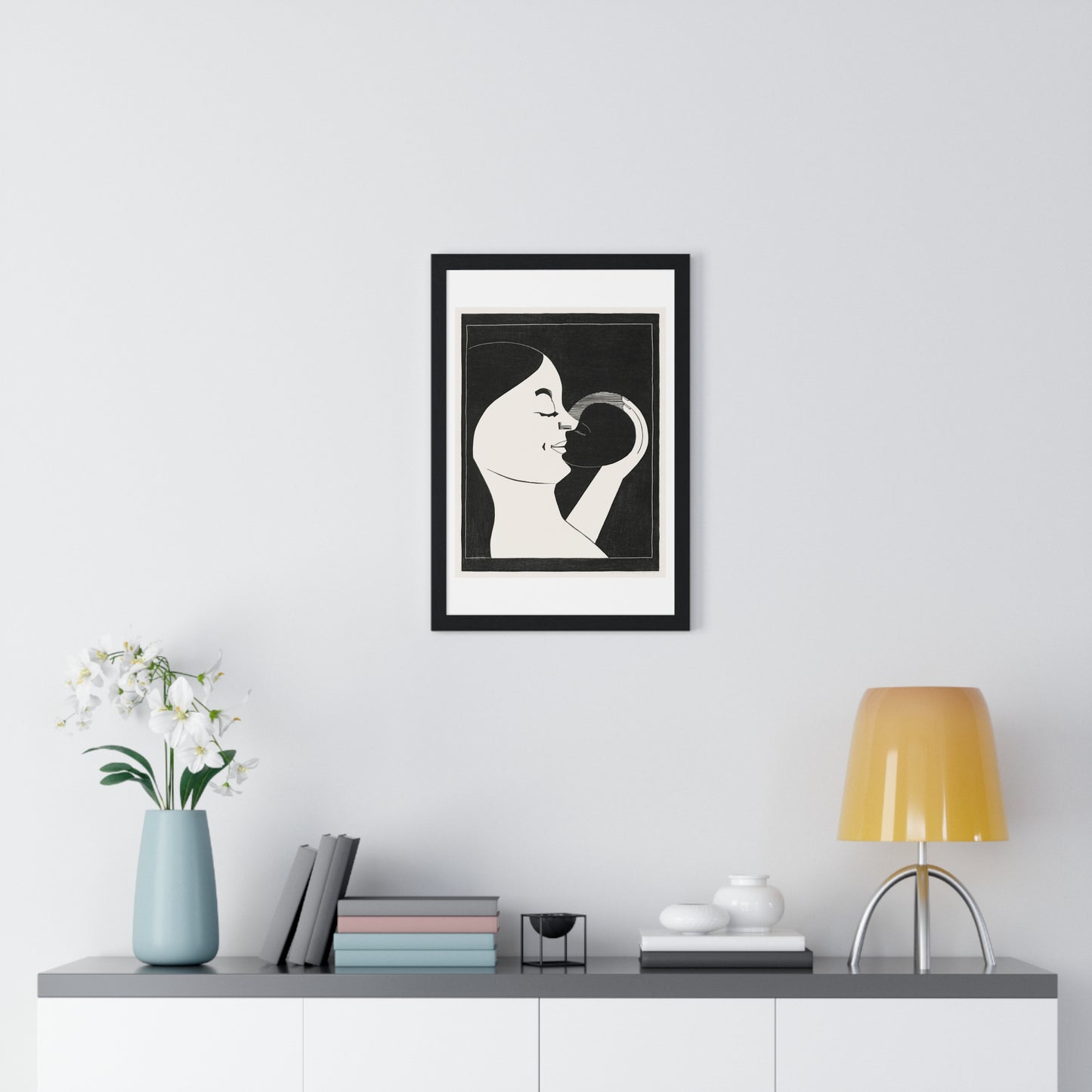 Mother and Child 'Moeder en Kind' (1929) by Samuel Jessurun de Mesquita, from the Original, Framed Print