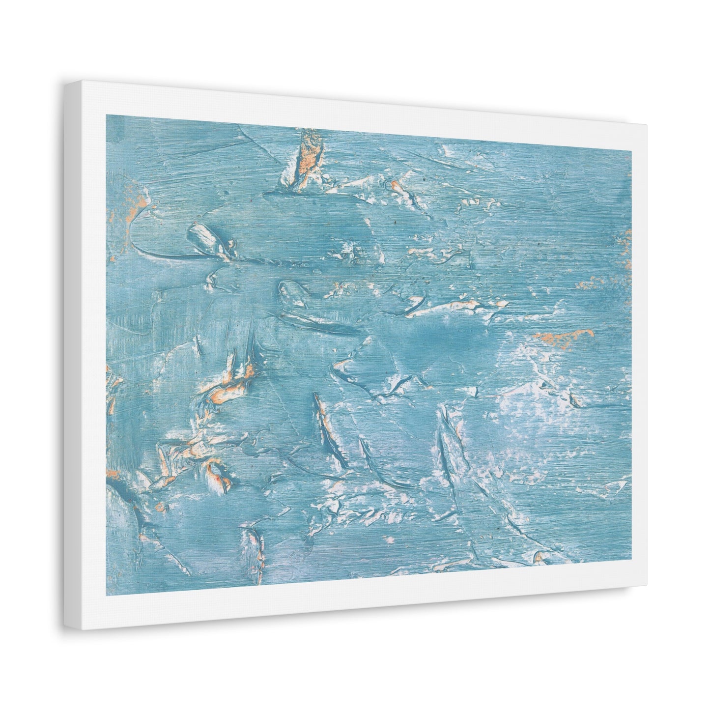 Abstract Blue Waves Watercolour, Art Print on Satin Canvas