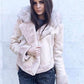 Deerskin Fur Collar Women's Faux Fur Jacket