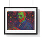 Vincent van Gogh Self Portrait Remixed, Psychedelic Art 'Designed by AI' Framed Print