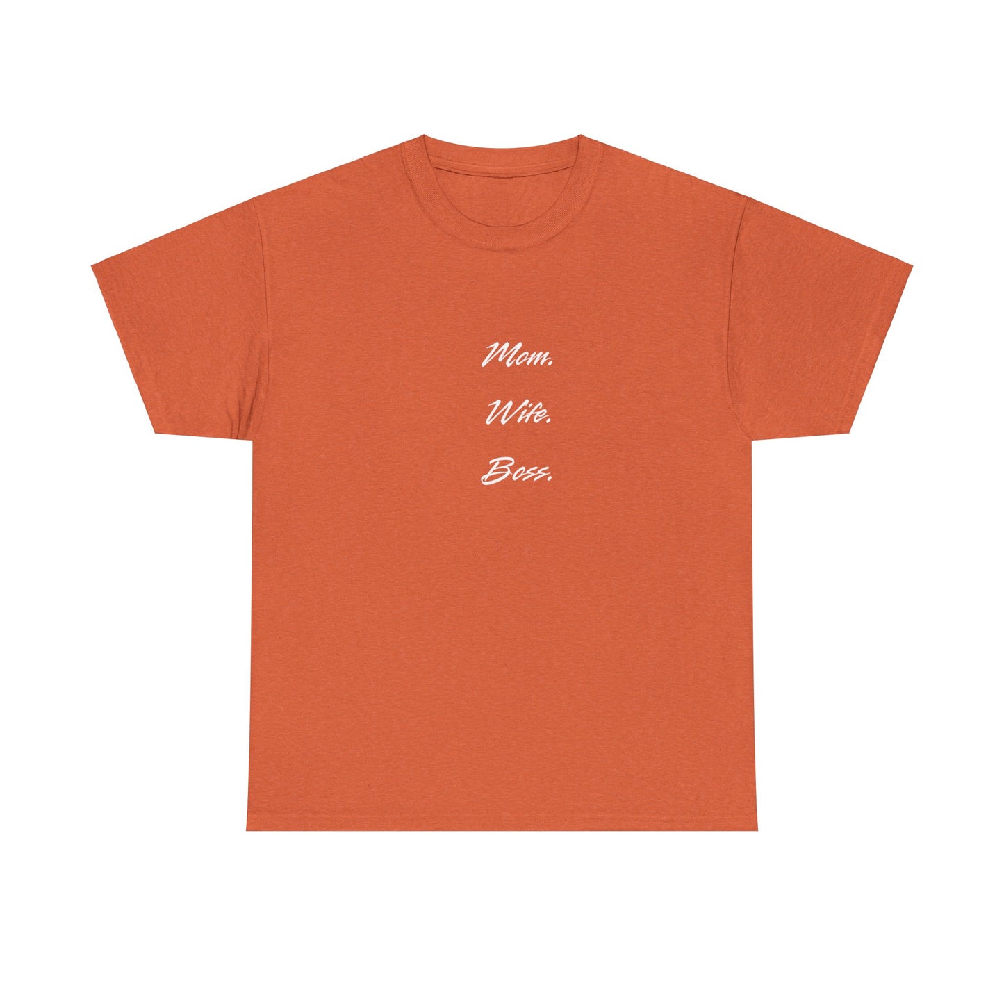 'Mom, Wife, Boss' Heavy Cotton T-Shirt