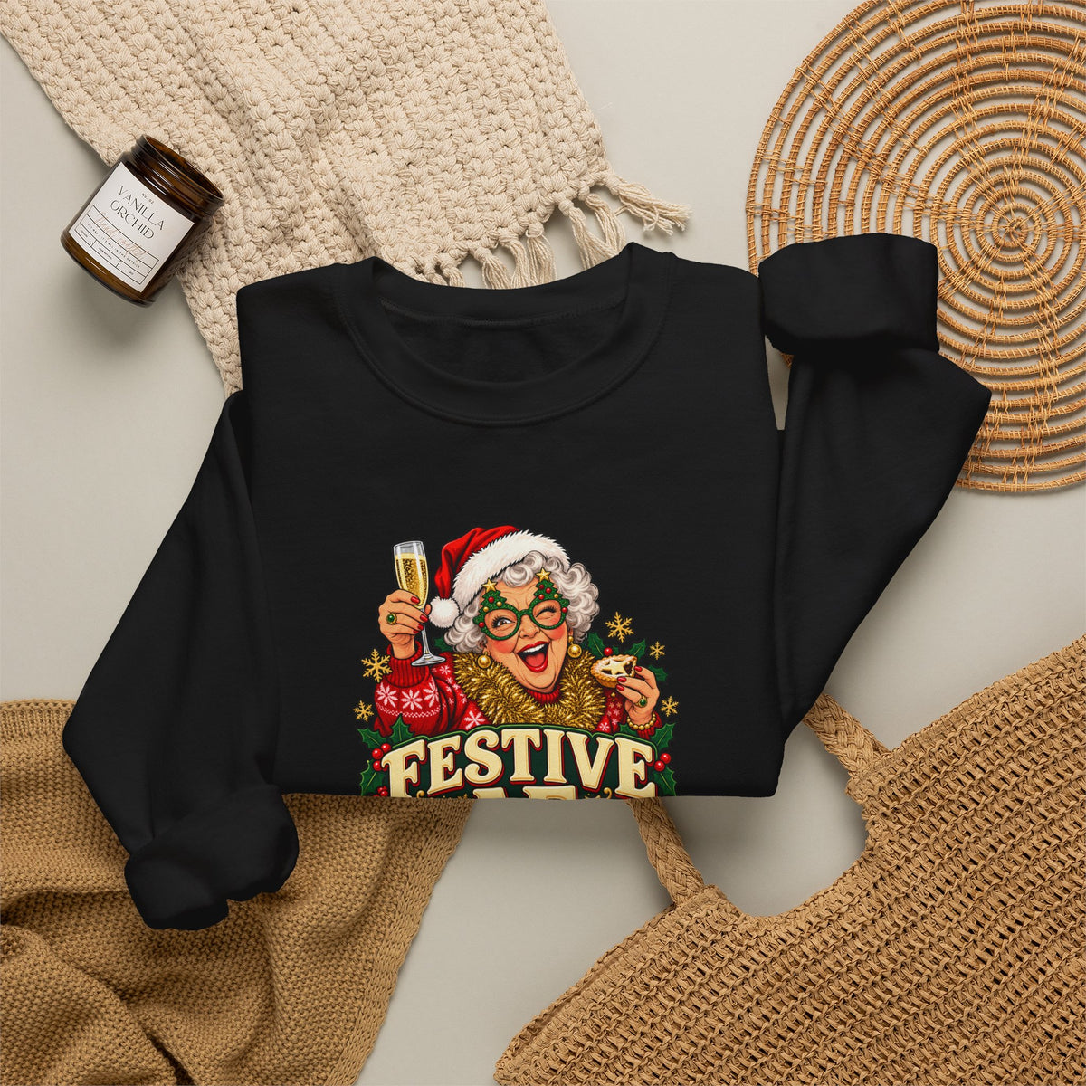 Funny Adult Chsristmas Jumpers: 'Festive AF' Christmas Crewneck