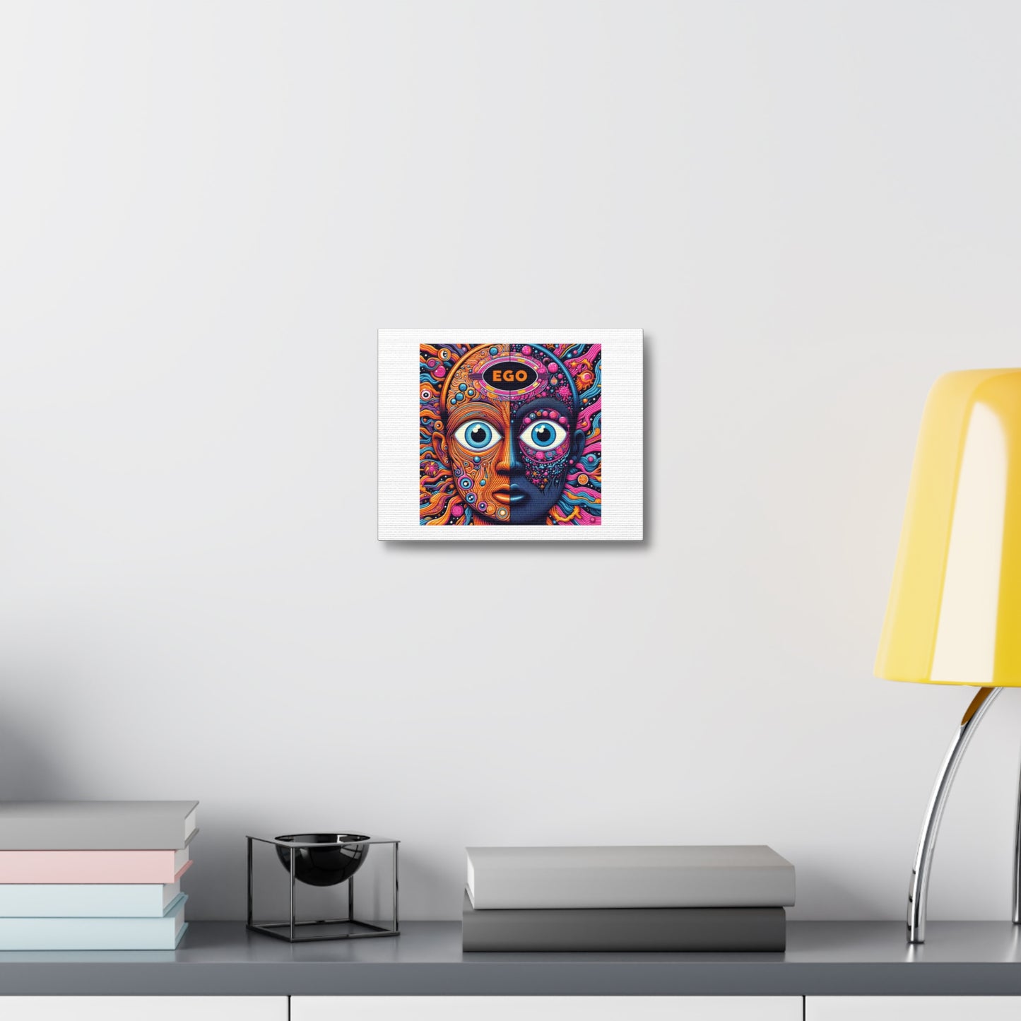 Starve the Ego Feed the Soul Psychedelic Art Print 'Designed by AI' on Satin Canvas