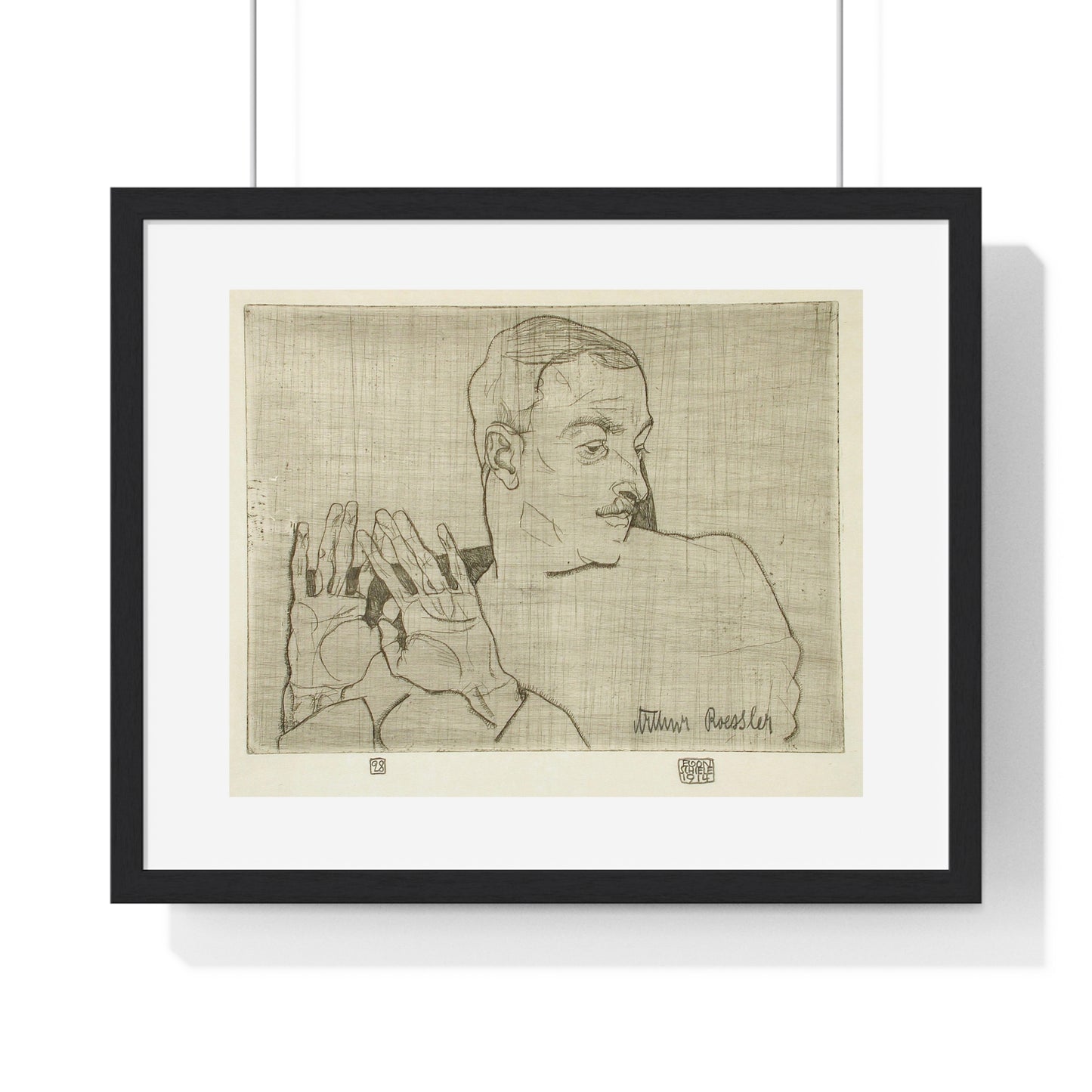 Portrait of Arthur Roessler (1922) by Egon Schiele, from the Original, Framed Art Print