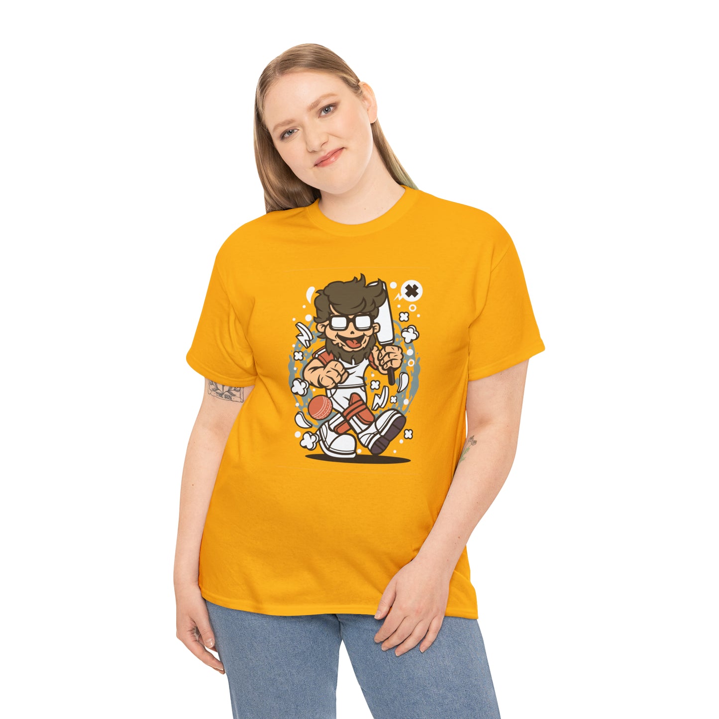 Hipster Cricket Cartoon T-Shirt