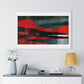 Unreal Landscape, Red and Grey Decor Art, Large Framed Print