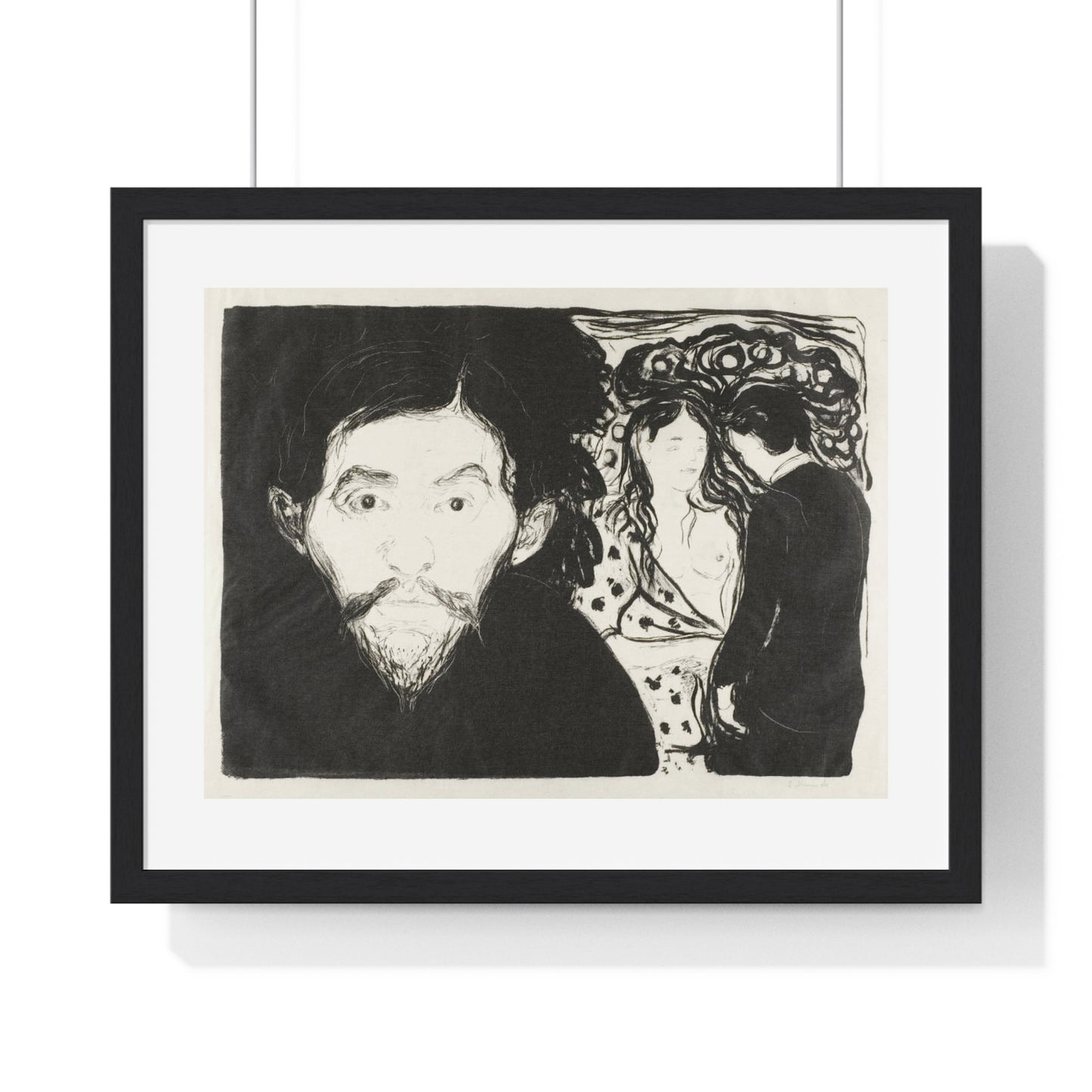 Jealousy I (1896) by Edvard Munch, from the Original, Framed Art Print