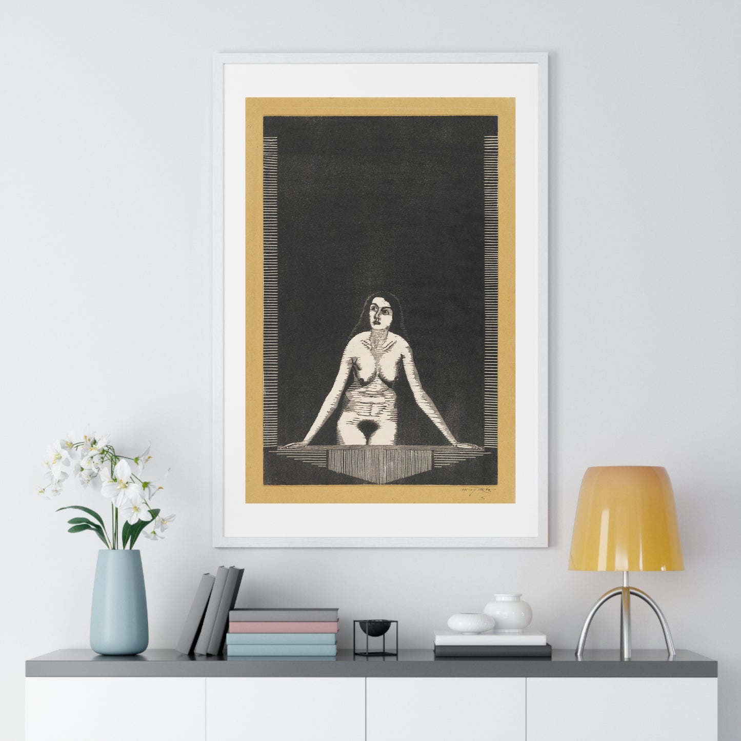 Female Nude at the Window 'Vrouwelijk Naakt bij Venster' (1920) by Samuel Jessurun de Mesquita, from the Original, Framed Art Print