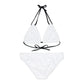 'Not a Dude' Women's Printed White Strappy Bikini Set