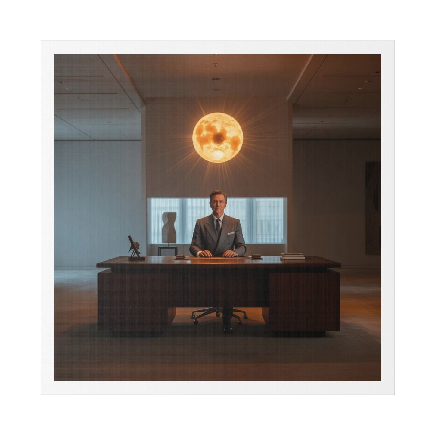 Boss Never Leaves the Building Without His Own Sun 'Designed by AI' Canvas Art Print