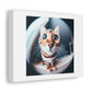 Cute Curious Bengal Cat in Fisheye Lens 'Designed by AI' Art Print on Canvas