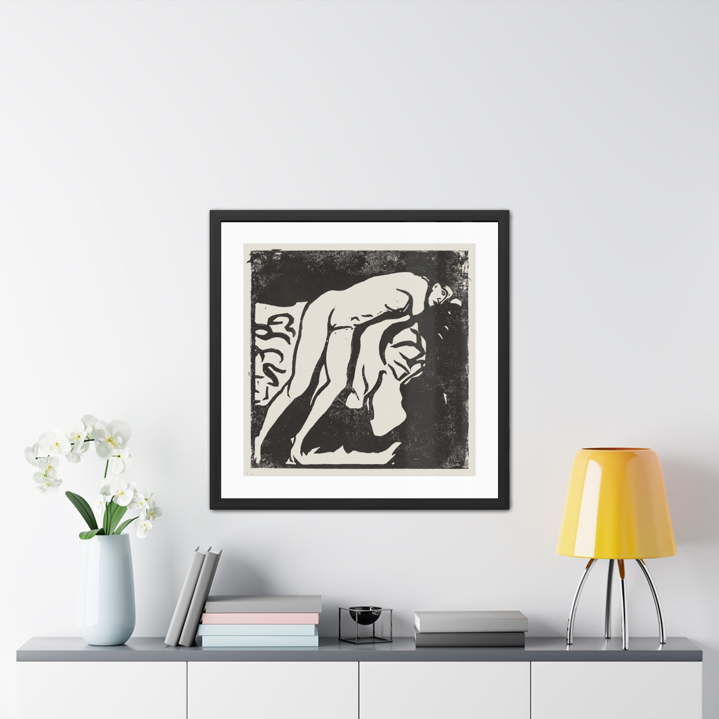 Nude Girl (1906) by Ernst Ludwig Kirchner from the Original, Wooden Framed Print