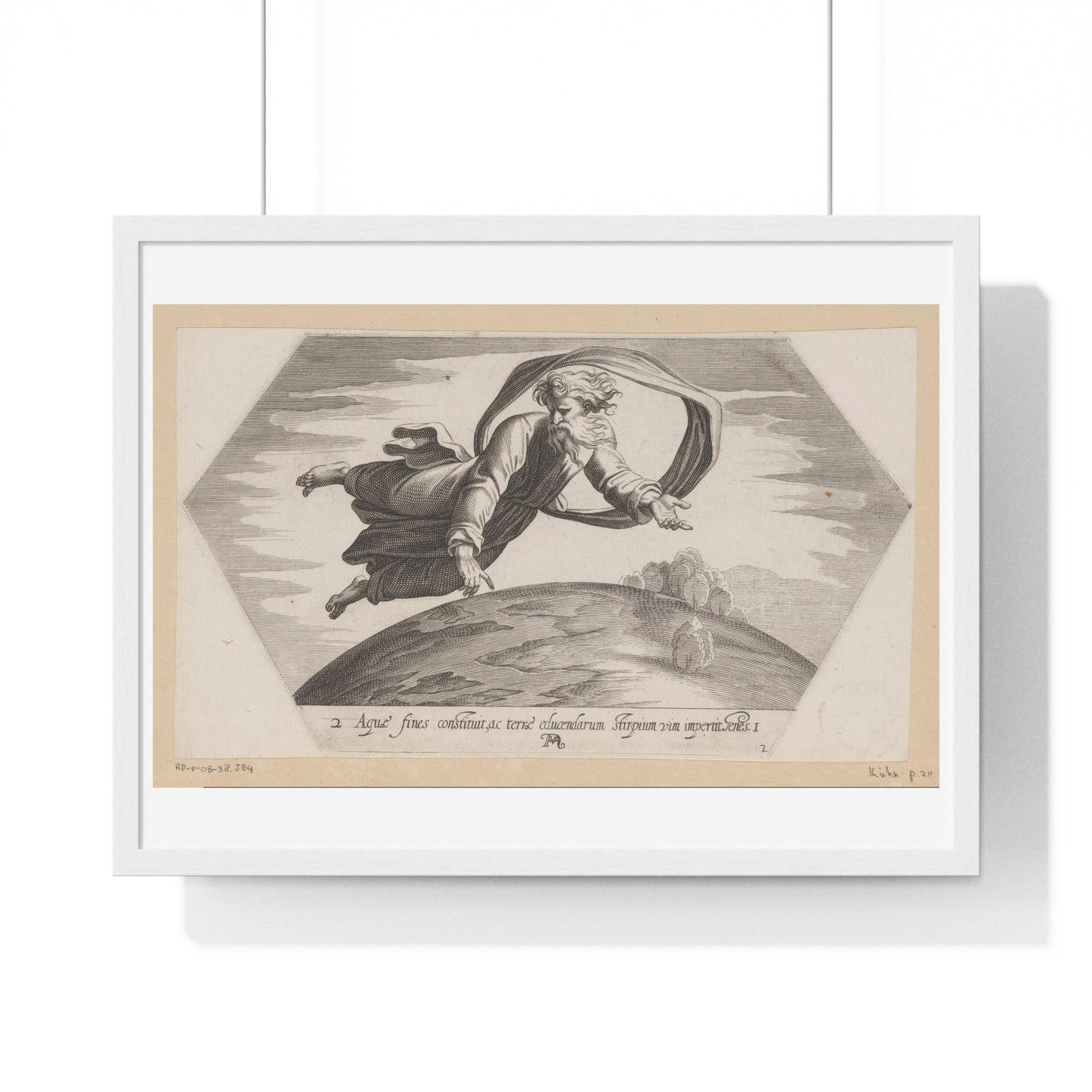 God Scheidt de Wateren (1626) by Francesco Villamena and Rafaël, from the Original, Framed Art Print