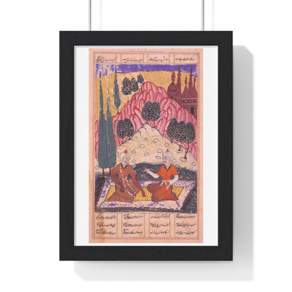 Persian 11th Century Art, Gorgin Leads Bizhan Astray, Folio from the Shahnama 'Book of Kings' Framed Print