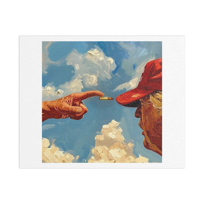 Donald Trump's Moment of Grace 'Designed by AI', Print on Satin Canvas