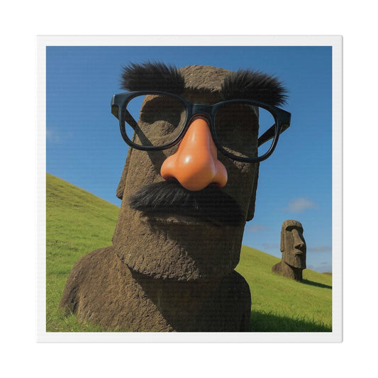 Moai Statues of Easter Island Seen on a Good Day II 'Designed by AI' Canvas Art Print