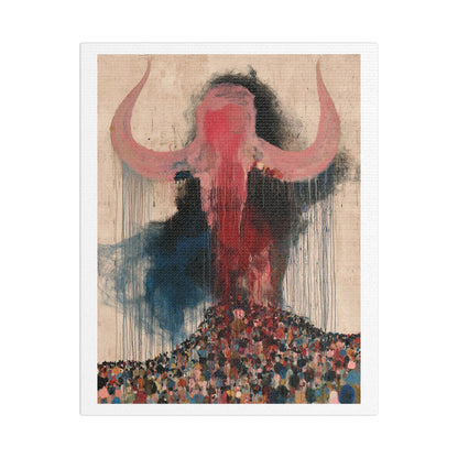 Corrida de Toros, Neo-Surrealism, Art Print on Satin Canvas, Stretched