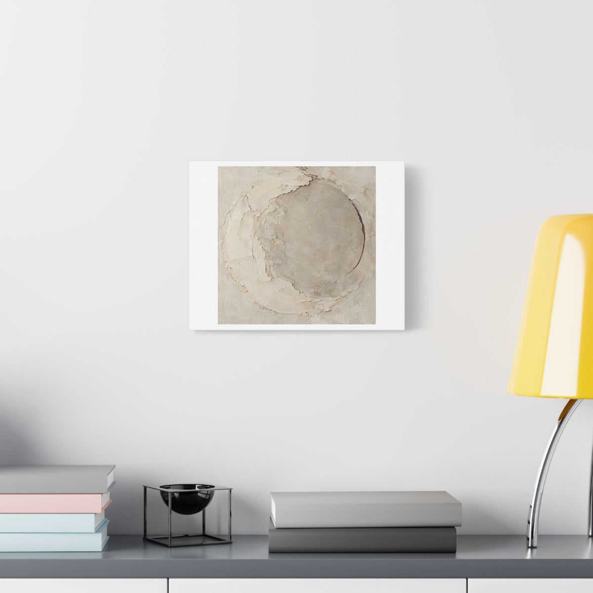 Quiet Limestone Orbit, Large Decor Art Print on Canvas