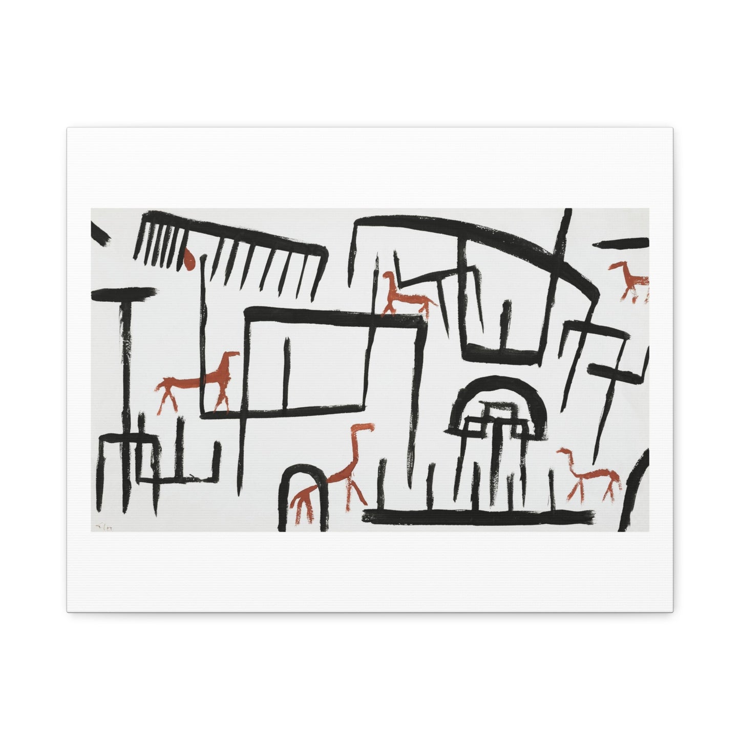 Animals in Enclosure (1938) by Paul Klee, Canvas Art Print from the Original