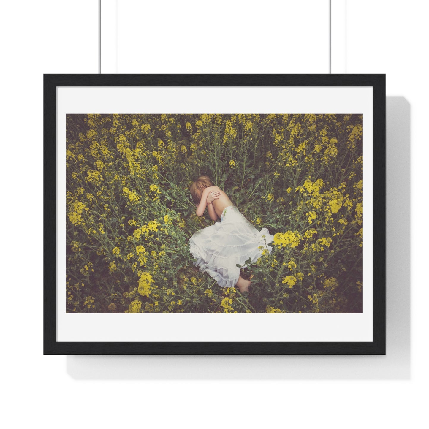 Asleep in the Rapeseed Field 'Designed by AI' Framed Art Print