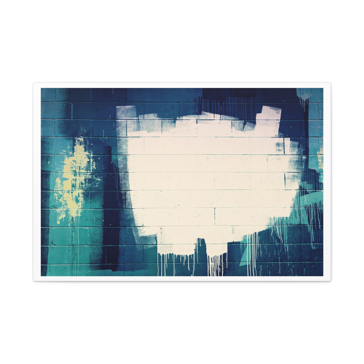 Urban Grunge on a Block Wall Art Print on Satin Canvas