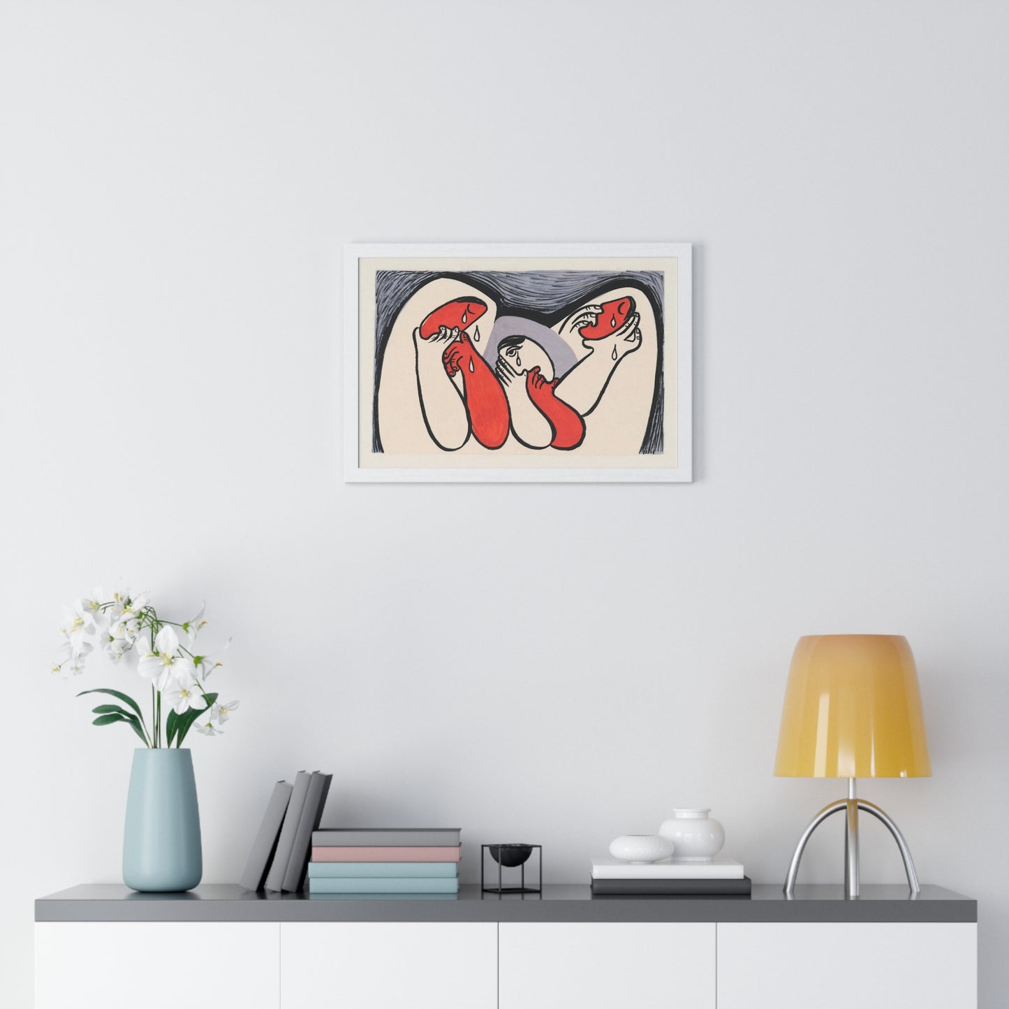 Crying Women (1938) Abstract Painting by Mikulas Galanda from the Original, Framed Art Print