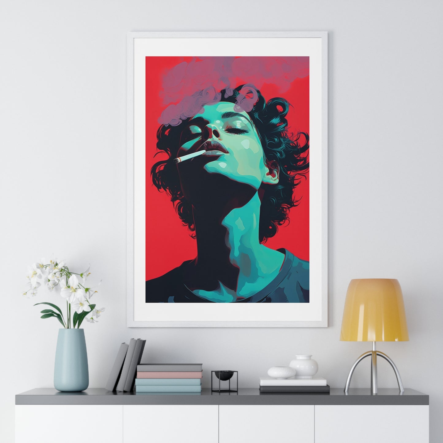 Teenager Art Portrait 'Designed by AI' Wooden Framed Print