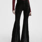 Punk Rave Morrigan Wasteland Tassel Flare Goth Pants in Black