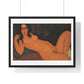 Reclining Nude with Loose Hair (1917) by Amedeo Modigliani, from the Original, Framed Art Print