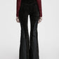 Punk Rave Morrigan Wasteland Tassel Flare Goth Pants in Black