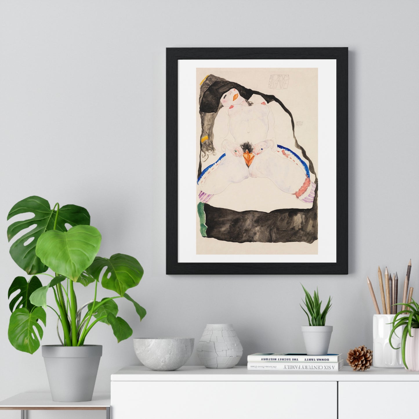 Observed in a Dream (1911) by Egon Schiele, from the Original, Framed Art Print