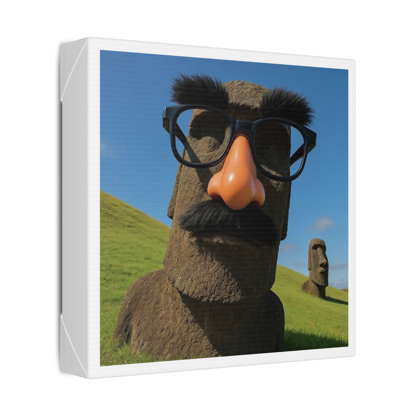 Moai Statues of Easter Island Seen on a Good Day II 'Designed by AI' Canvas Art Print
