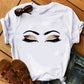 Lips and Lashes Design Women's Fashion T-Shirt