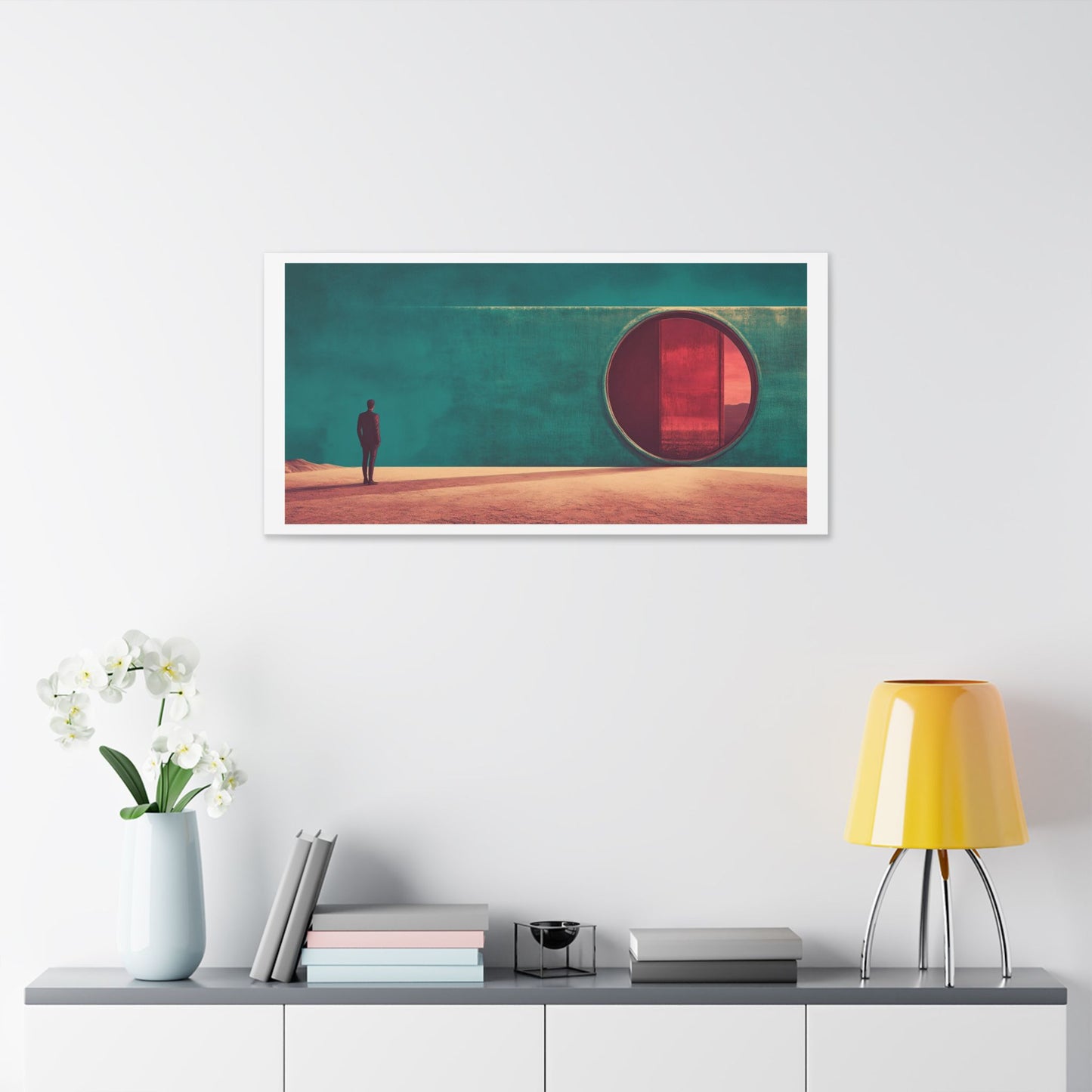 Man Entering Portal, Abstract, Large Canvas Art Print