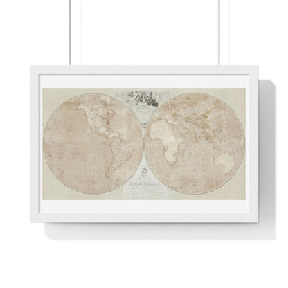 Map of the World on a Globular Projection Exhibiting Particularly the Nautical Researches of Captain James Cook (1794) from the Original, Framed Art Print