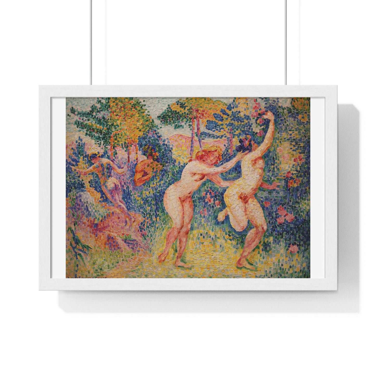 Two Running Nymphs 'La Fuite des Nymphes' (1906) by Henri-Edmond Cross, from the Original, Framed Art Print