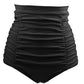 High-Waist Pleated Bikini Bottoms, Adjustable Briefs Brazilian Cut, For You to Mix and Match