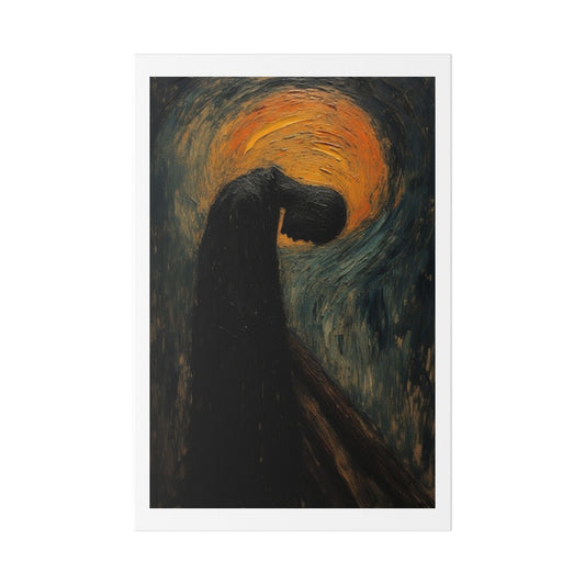 Endless Sadness Passing Through Nature, Oil on Canvas 'Designed by AI' Canvas Art Print