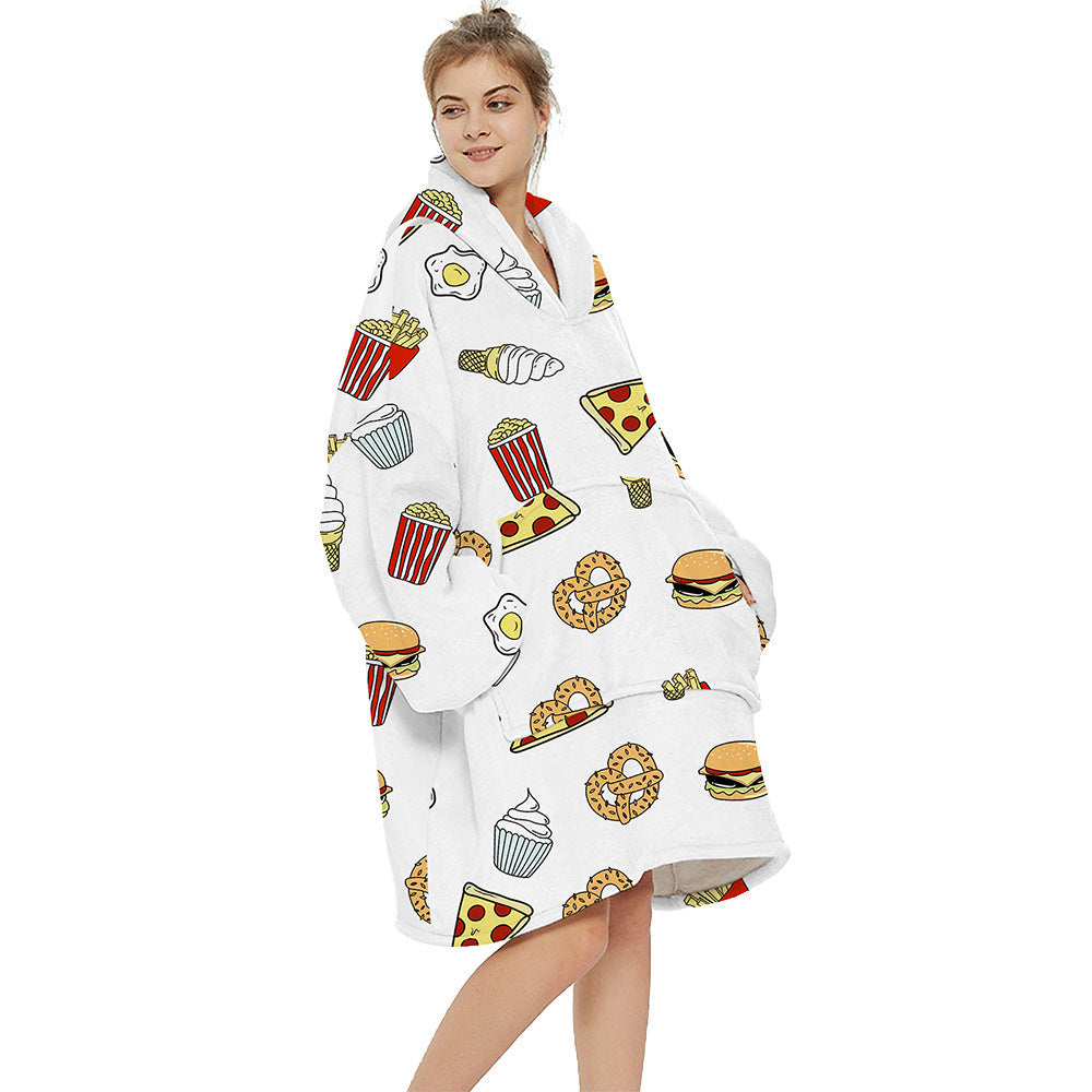 Extra-Large Printed Warm Layabout Blanket Hoodie