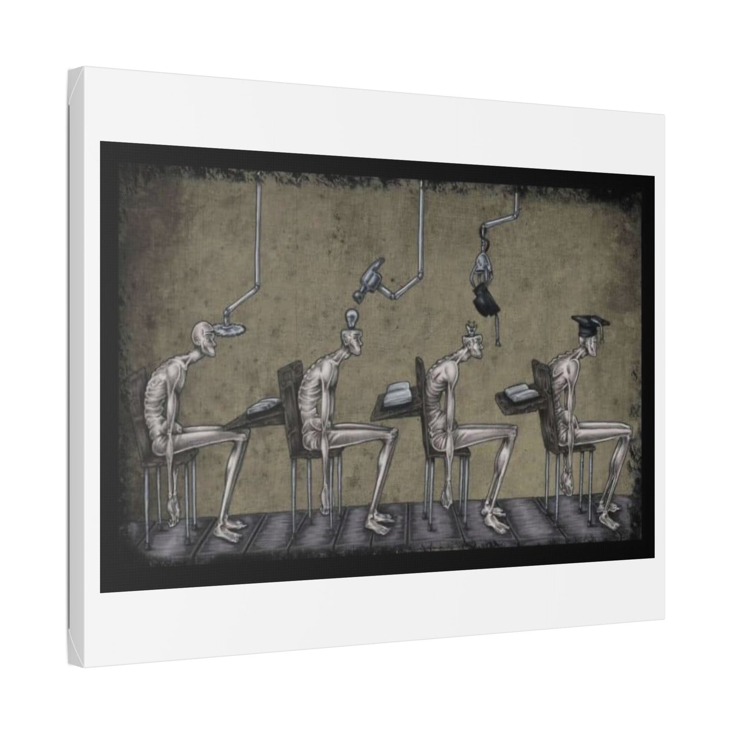 Mediocre Souls of Academia, Cartoon Art, Canvas Art Print